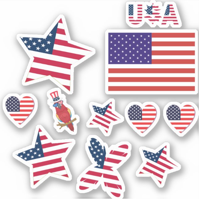 Sticker 4 juillet Jour indépendant Jour indépendant Drapea (Devant)