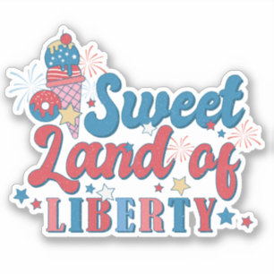 Sticker 4 juillet Rouge Blanc Bleu Douce Terre Liberté Amé