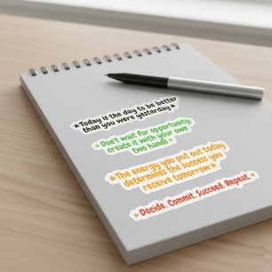 Sticker 4 meilleures citations de motivation de tous les t