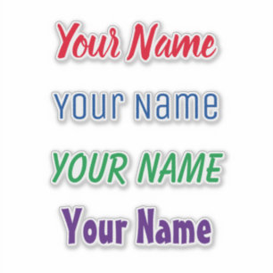 Sticker 4 types d'étiquette de nom personnalisable