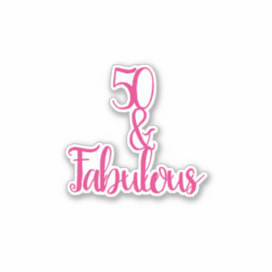 Sticker 50 Et fabuleux joyeux 50e anniversaire Élégant 2