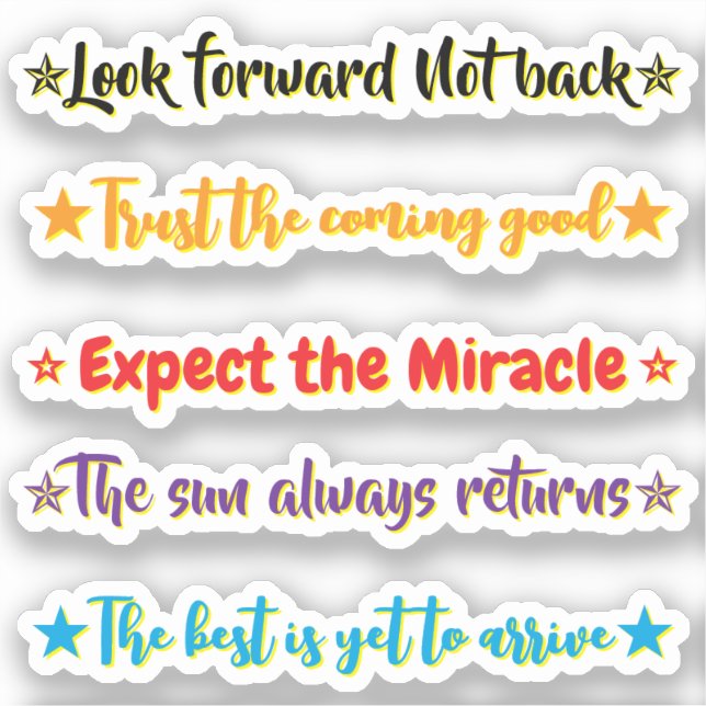 Sticker 5 Hope Quotes | Motivational & Inspirational (Recto)