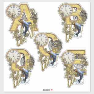 Sticker 5 Steampunk A B C D E Sculpture