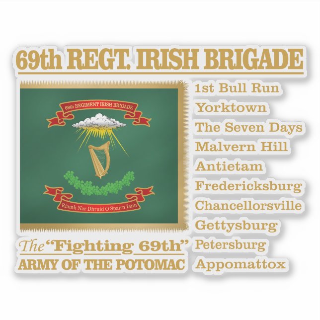 Sticker 69e régiment, brigade irlandaise (BH) (Devant)