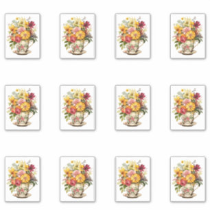 Sticker 6 Tasse de Fleurs