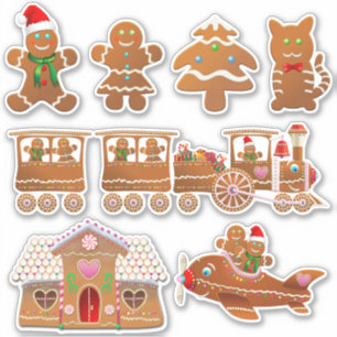 Sticker 7 Noël Gingerbread Cookies Cartoons