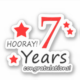 Sticker 7e anniversaire Mariage - 7 ans Anniversaire