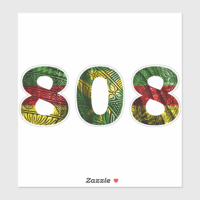 Sticker 808 Hawaii Tibal Kanaka Maoli (Feuille)