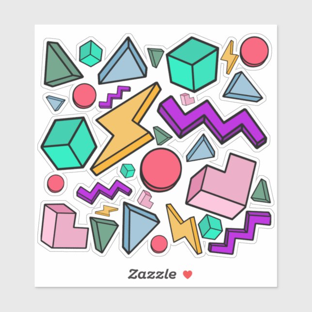 Sticker 80s esthétique Vintage rétro (Feuille)