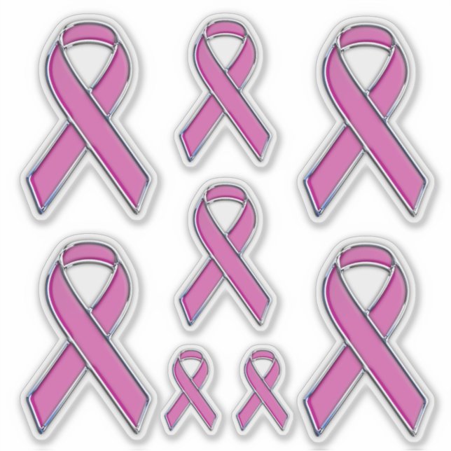 Sticker 8 Style Chrome Imprimer Pink Ribbon Sensibilisatio (Devant)