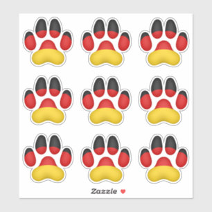 Sticker 9 Empreintes de pattes allemands de chiens