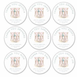 Sticker 9 grands noms individuels Merci Mariage