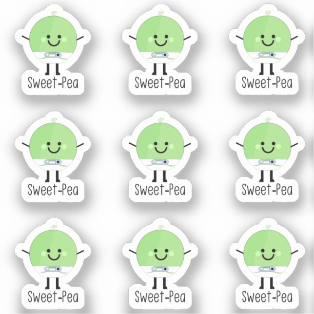 Sticker 9 mini chevalets bébé de pois doux (Recto)