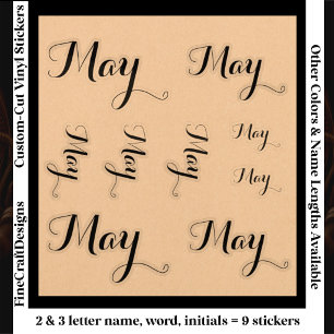 Sticker 9 Mot de nom personnalisé, 2-3 lettres Écriture él