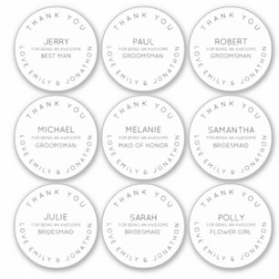 Sticker 9 Nom individuel Merci fête de naissance blanc