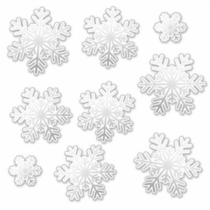 Sticker 9 Tailles différentes Silver Foil Snowflakes Vinyl