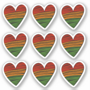 Sticker 9 x Kwanzaa Junetdix Rouge Noir Vert Peinture Coeu