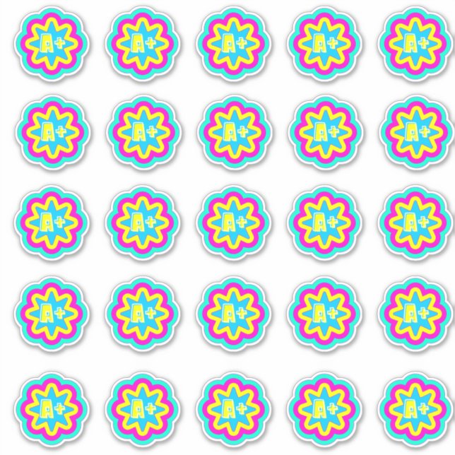 Sticker A+ Amusant Couleur mignonne Commentaire Récompense (Devant)