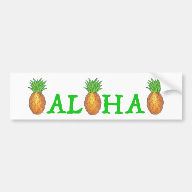 Sticker à ananas ALOHA Tropical Hawaii (Devant)