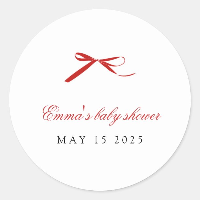 Sticker à Baby shower arc minimal rouge (Devant)