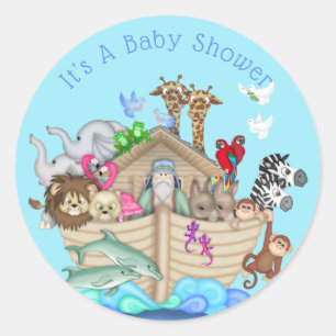 Sticker à Baby shower d'arche personnalisable Blue