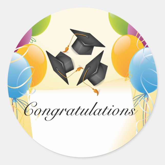 Sticker à ballons de graduation festive (Devant)