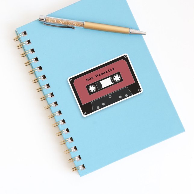 Sticker à bande de cassette rouge (Red Cassette Tape Sticker)