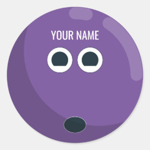 Sticker à bille de Bowling personnalisé   Violet
