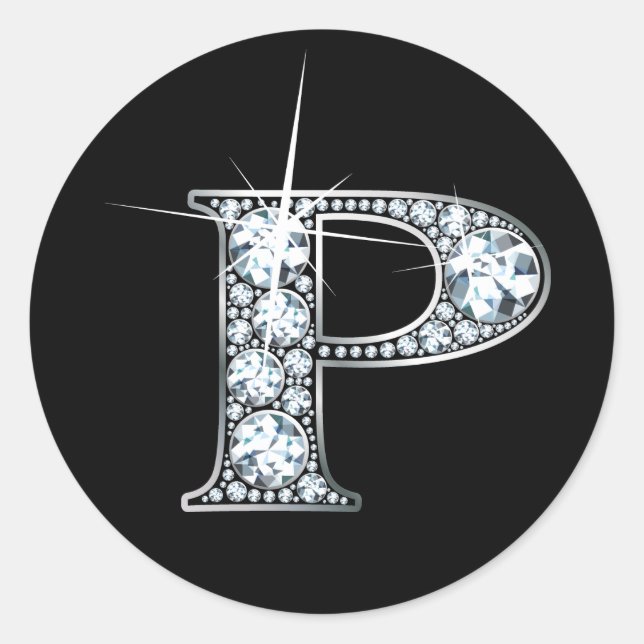 Sticker à bille de diamant "P" (Devant)