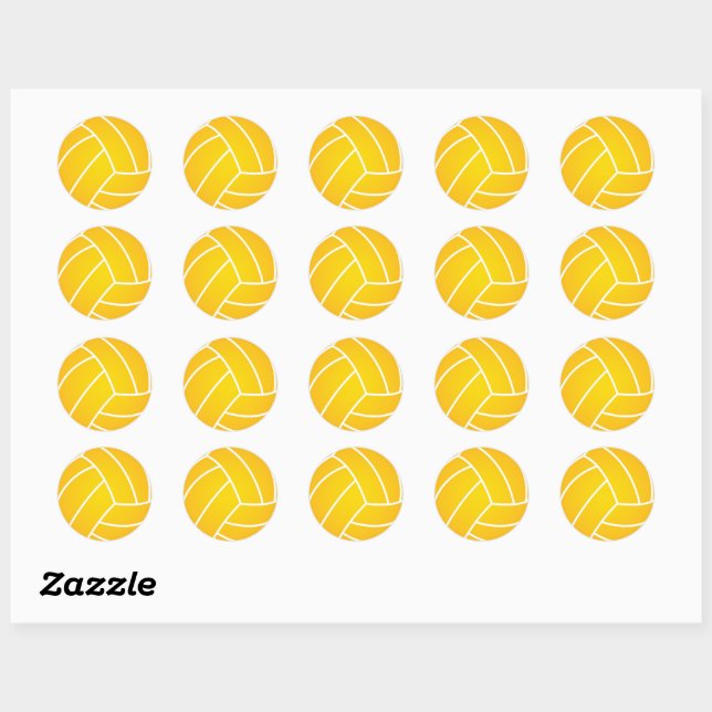Sticker à bille de polo d'eau jaune (Feuille)