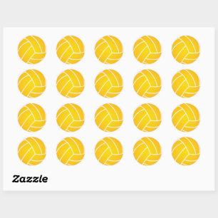 Sticker à bille de polo d'eau jaune