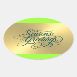Sticker à Bonnes Fêtes Turquoises en feuille d'or