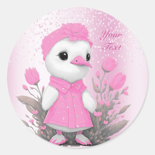 Sticker à canard rose (Devant)