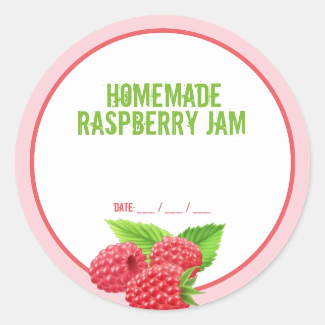 Sticker à canne à confiture de framboise maison (Devant)