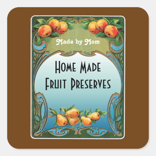 Sticker à canne personnalisé à fruits Art déco (Devant)