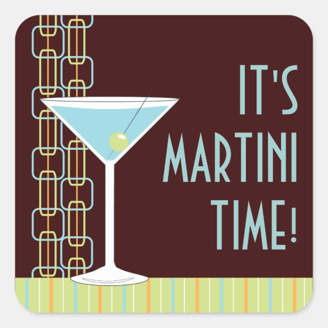 Sticker à cocktails Retro Martini (Devant)