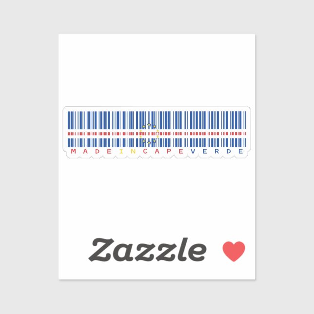 Sticker à code barre fabriqué au Cap Vert (Feuille)