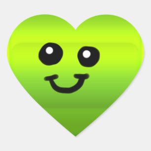 Sticker à coeur vert brillant