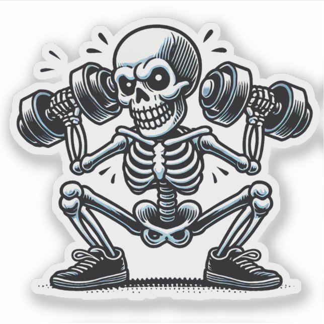 Sticker A cool skeleton working out  (Devant)