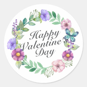 Sticker à couronnes florales de la Saint-Valentin