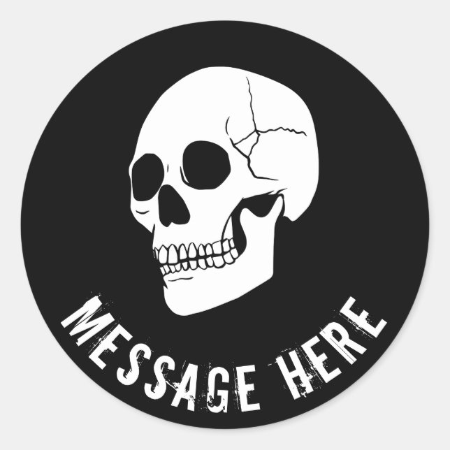 Sticker à crâne rond personnalisable Arrière - pla (Devant)