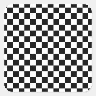 Sticker À damiers blanc noir ; choisir la forme