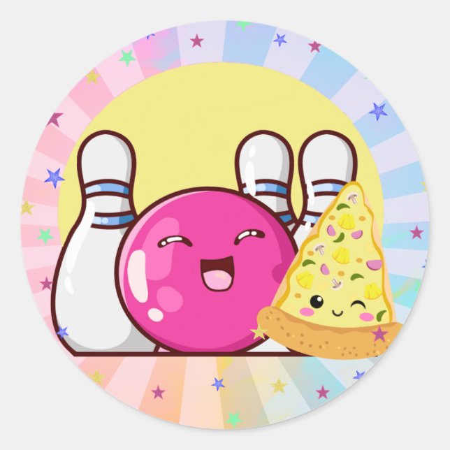Sticker à dents de jouet de la Fille Pink Bowling (Devant)
