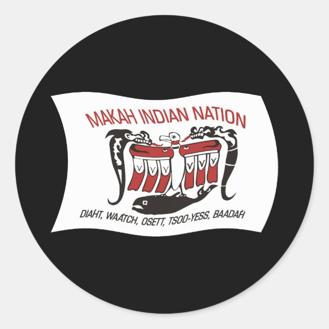 Sticker à drapeau de la tribu Makah (Devant)