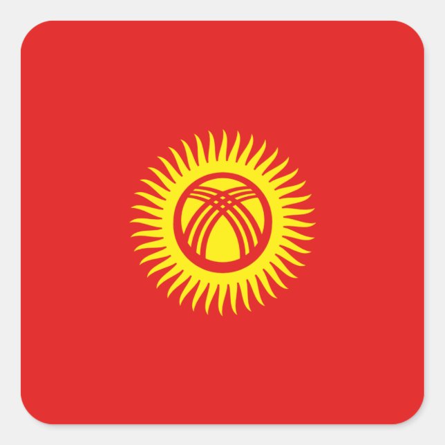 Sticker à drapeau du Kirghizistan (Devant)