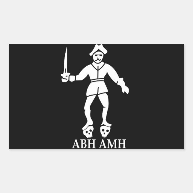 Sticker à drapeau pirate de Bartholomew Robert (Devant)