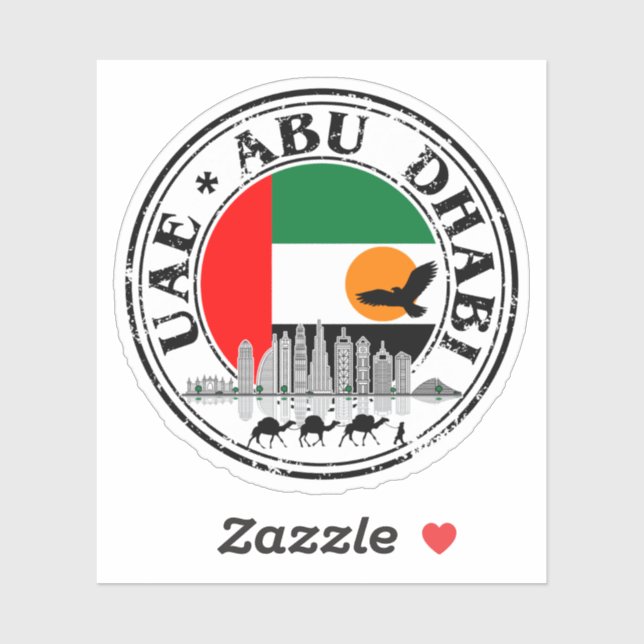 Sticker à drapeau rond des EAU Abu Dhabi - Parfait (Feuille)