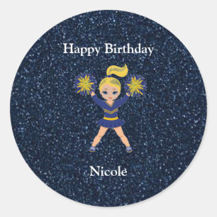 Sticker à étincelles bleues "Joyeux anniversaire"