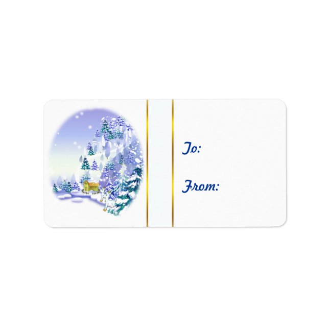 Sticker à étiquette cadeau de Noël de chèvres d'hi (Devant)