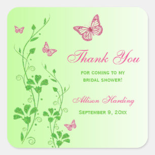 Sticker à Fête des mariées à papillon rose vert